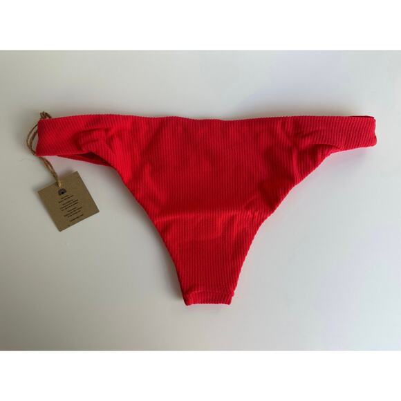 NWT Free People x Toast Signature Low Rise Hipster Bottom in Fire Coral Rib Med - Picture 11 of 12